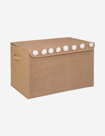 BAÚL INFANTIL CON POMPONES 35X67