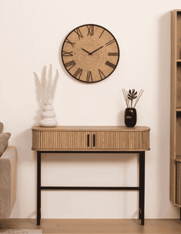 RELOJ DE PAJA DE METAL NICO D50CM