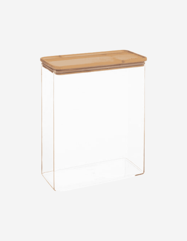 CAJA RECTANGULAR DE POLIESTIRENO Y BAMBÚ