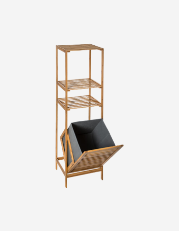 ESTANTE 2 NIVELES Y CESTA DE LAVANDERÍA