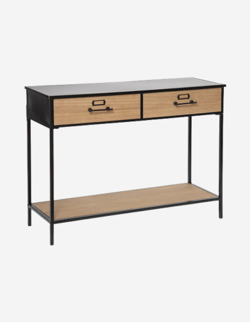 --CONSOLA "BARIS" DE 2 CAJONES NEGRA