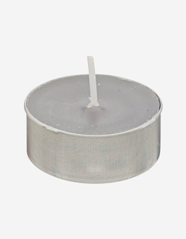 LOTE DE 18 VELAS DE TE "HUGO" GRIS CLARO