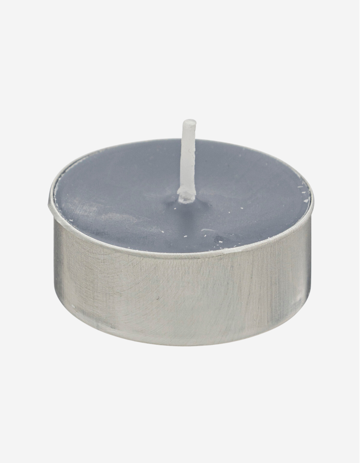 LOTE DE 18 VELAS DE TE "HUGO" GRIS CLARO