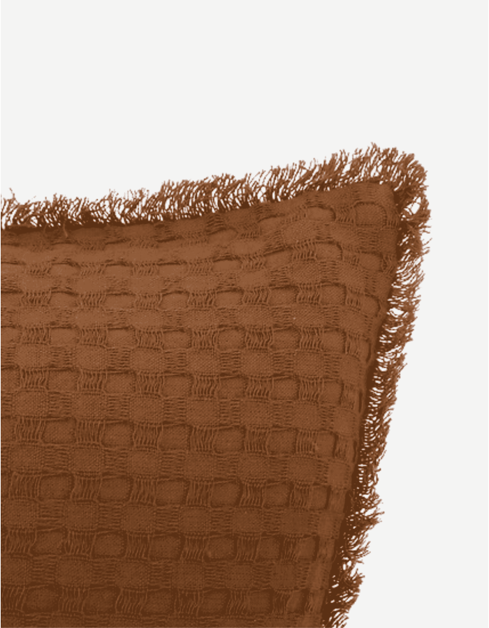 COJIN NIDO DE ABEJA WIDDY 45X45 TERRACOTA