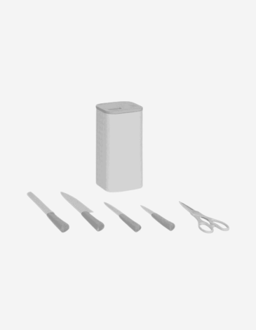 BLOQUE DE 4 CUCHILLOS Y TIJERAS SENSIA