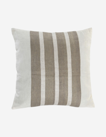 COJÍN LINO 50X50 500GRS CREMA RAYAS