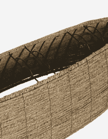 PANTALLA FIBRA METAL NATURAL 100X29X27