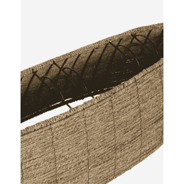 PANTALLA FIBRA METAL NATURAL 100X29X27