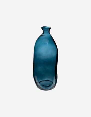 JARRÓN CRISTAL RECICLADO AZUL 51CM 
