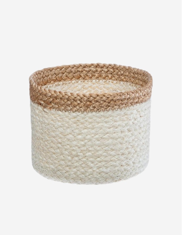 MACETERO YUTE BLANCO NATURAL T2