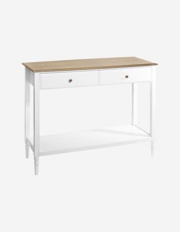 CONSOLA 2 CAJONES BLANCO NATURAL