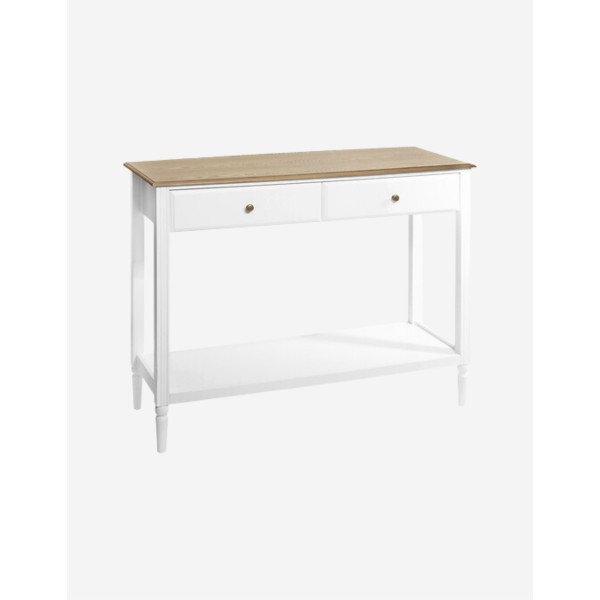 CONSOLA 2 CAJONES BLANCO NATURAL