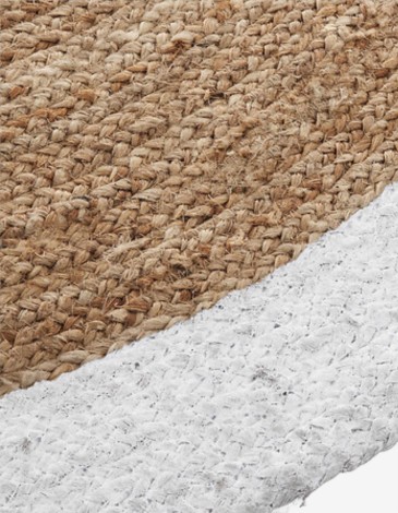 ALFOMBRA REDONDA CON BORDE BLANCO.