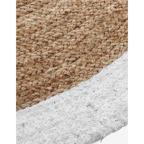 ALFOMBRA REDONDA CON BORDE BLANCO.