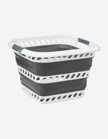 CESTA RETRÁCTIL BLANCO GRIS 40L