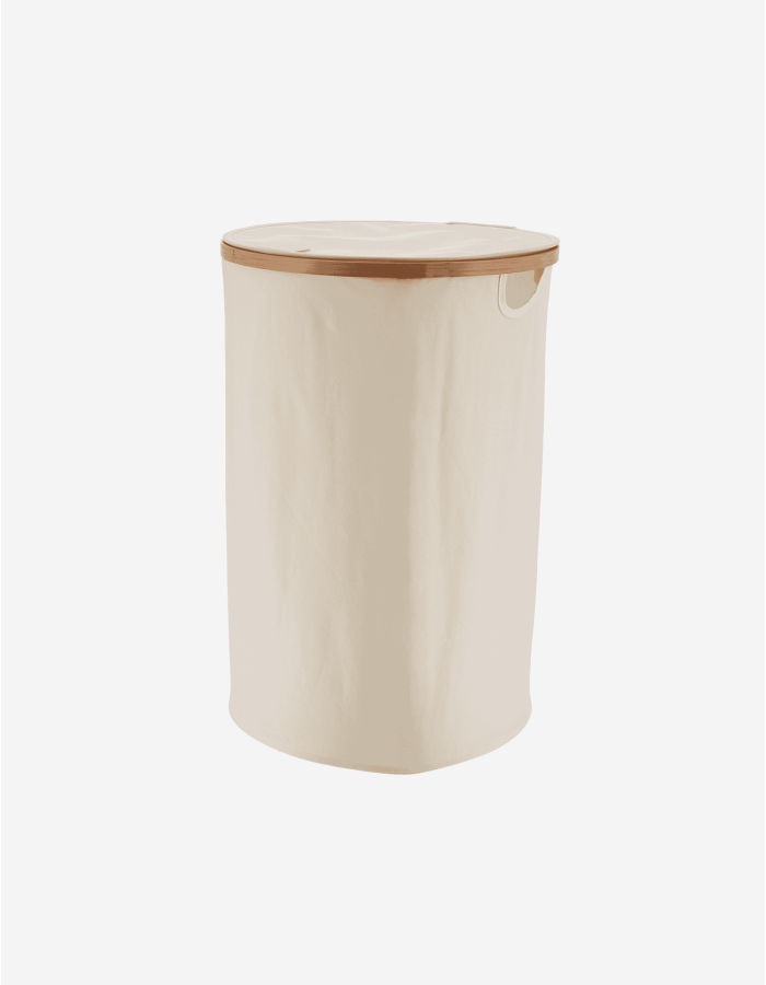 CESTA PARA ROPA RED. PLEGABLE C/TAPA MARCO BAMBÚ