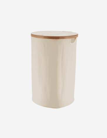 CESTA PARA ROPA RED. PLEGABLE C/TAPA MARCO BAMBÚ