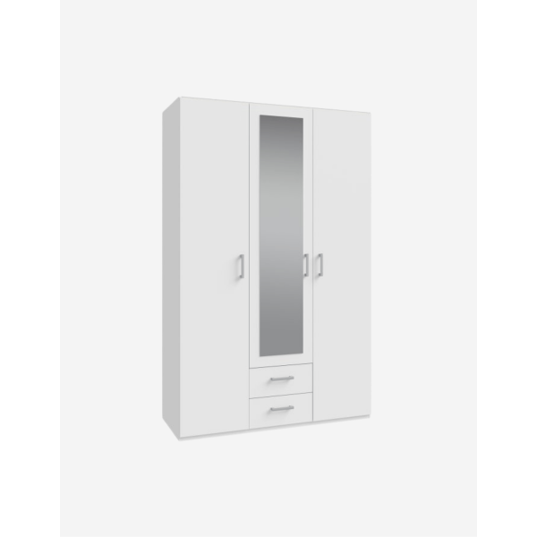 ARMARIO 3 PUERTAS CON ESPEJO BLANCO 