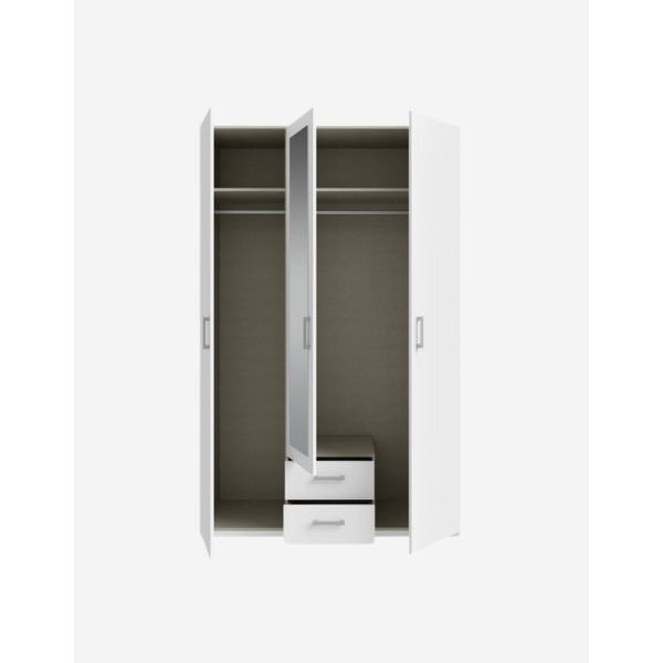 ARMARIO 3 PUERTAS CON ESPEJO BLANCO 