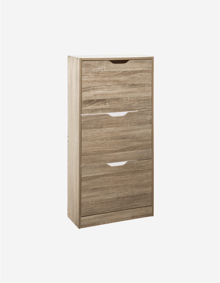 MUEBLE ZAPATERO NATURAL CON 3 CAJONES