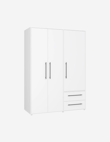 ARMARIO 3P CON CAJONES BLANCO 145X200 