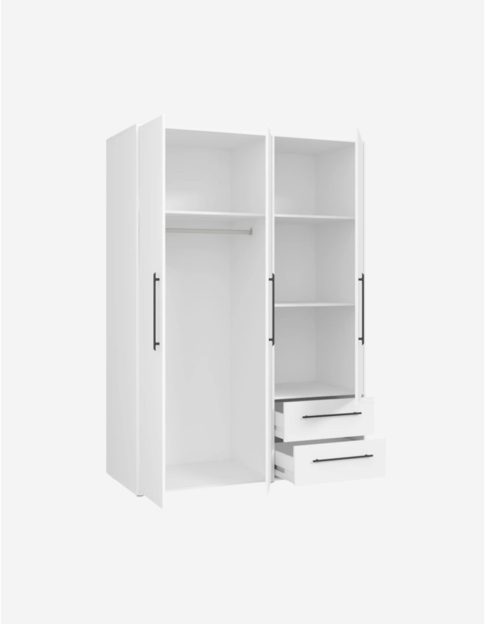 ARMARIO 3P CON CAJONES BLANCO 145X200 