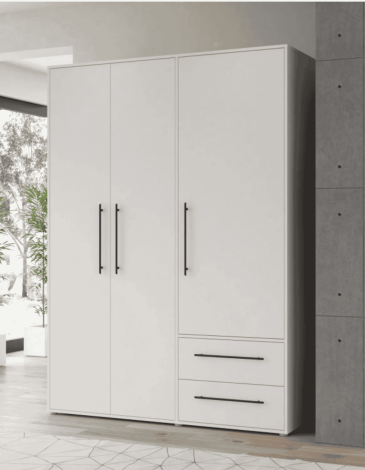 ARMARIO 3P CON CAJONES BLANCO 145X200 