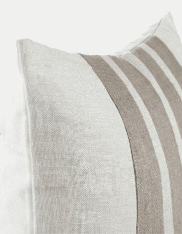 COJÍN LINO 50X50 500GRS CREMA RAYAS