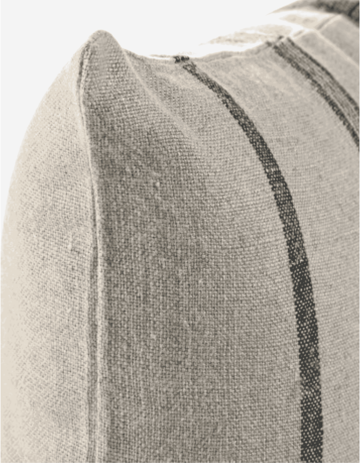 COJÍN LINO 60X40 500GR RAYAS BEIGE