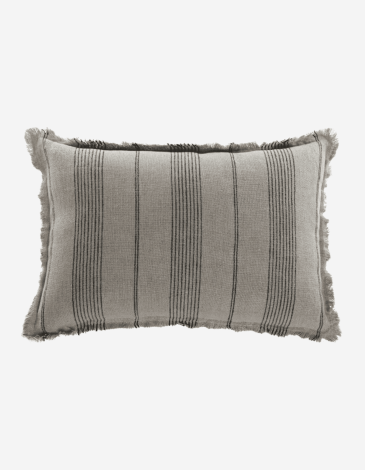 COJÍN LINO 60X40 500GR RAYAS BEIGE