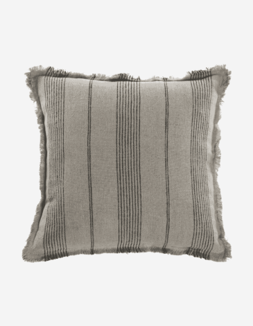 COJÍN LINO 50X50 525GR RAYAS BEIGE