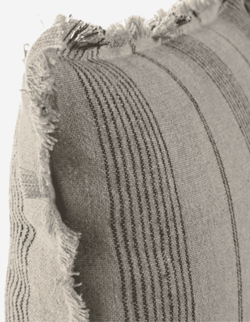 COJÍN LINO 50X50 525GR RAYAS BEIGE