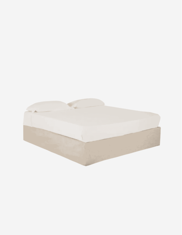 CANAPÉ DESENFUNDABLE DE LINO BEIGE PARA COLCHÓN DE