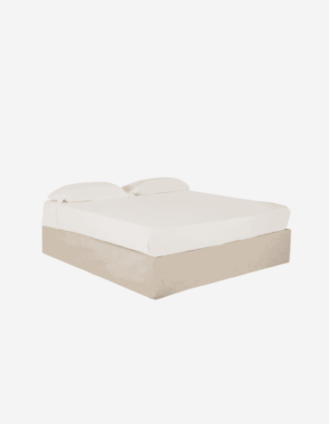 CANAPÉ DESENFUNDABLE DE LINO BEIGE PARA COLCHÓN DE