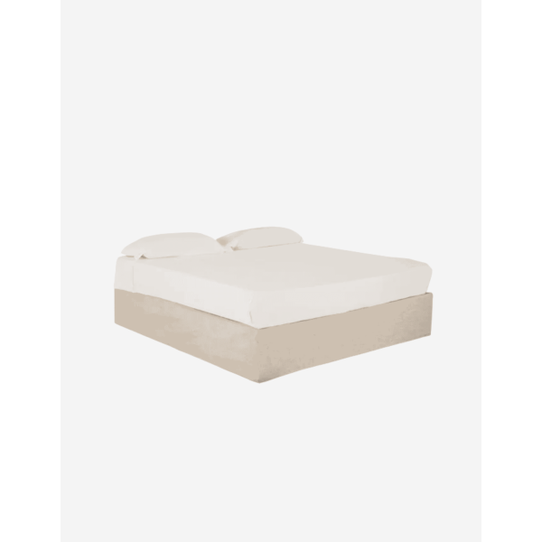 CANAPÉ DESENFUNDABLE DE LINO BEIGE PARA COLCHÓN DE