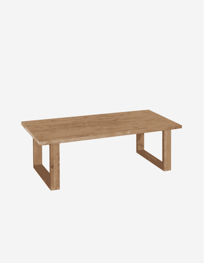 MESA DE CENTRO DE MADERA MACIZA EN TONO NATURAL DE