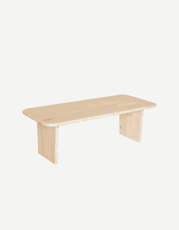 MESA DE CENTRO DE MADERA MACIZA EN TONO NATURAL DE