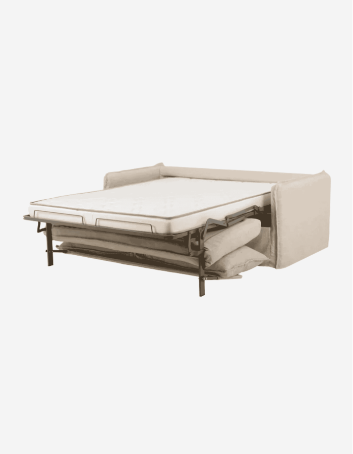 SOFÁ CAMA DE ALGODÓN Y LINO DESENFUNDABLE BEIGE 18