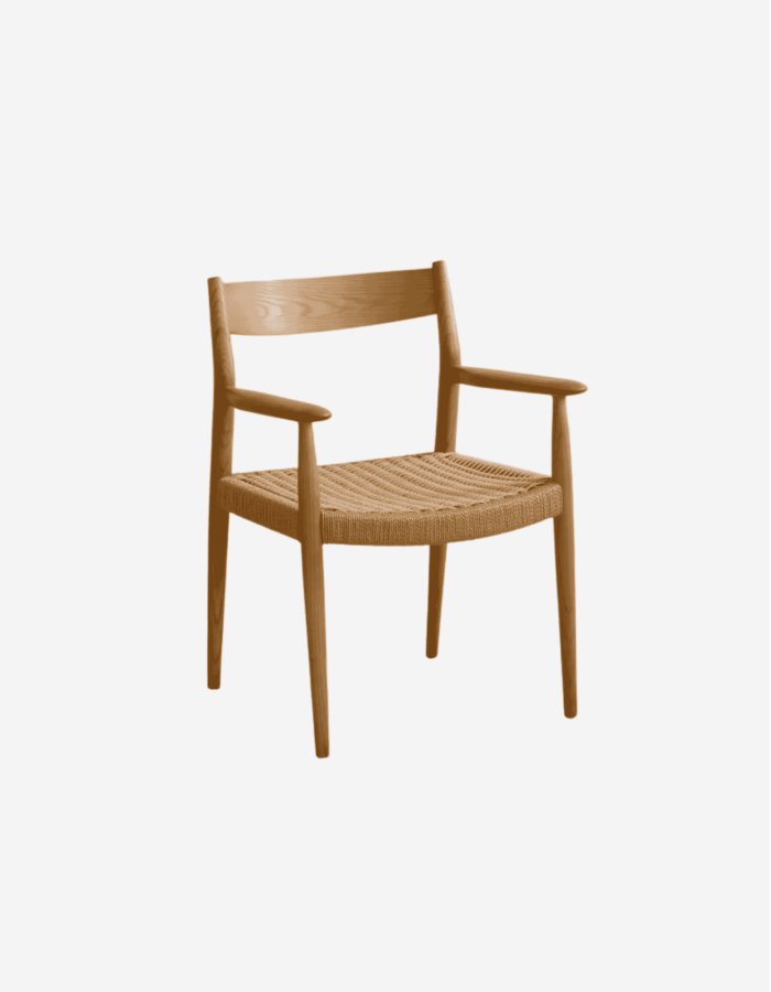 SILLA DE MADERA DE OLMO Y ASIENTO TRENZADO DE CUER