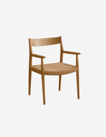 SILLA DE MADERA DE OLMO Y ASIENTO TRENZADO DE CUER
