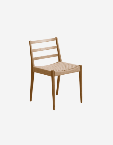 SILLA DE MADERA DE OLMO Y ASIENTO TRENZADO DE CUER