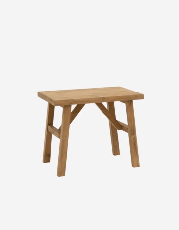 TABURETE DE MADERA MACIZA EN TONO ROBLE OSCURO DE 