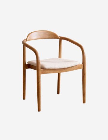 SILLA DE MADERA DE OLMO Y ASIENTO ACOLCHADO COLOR 