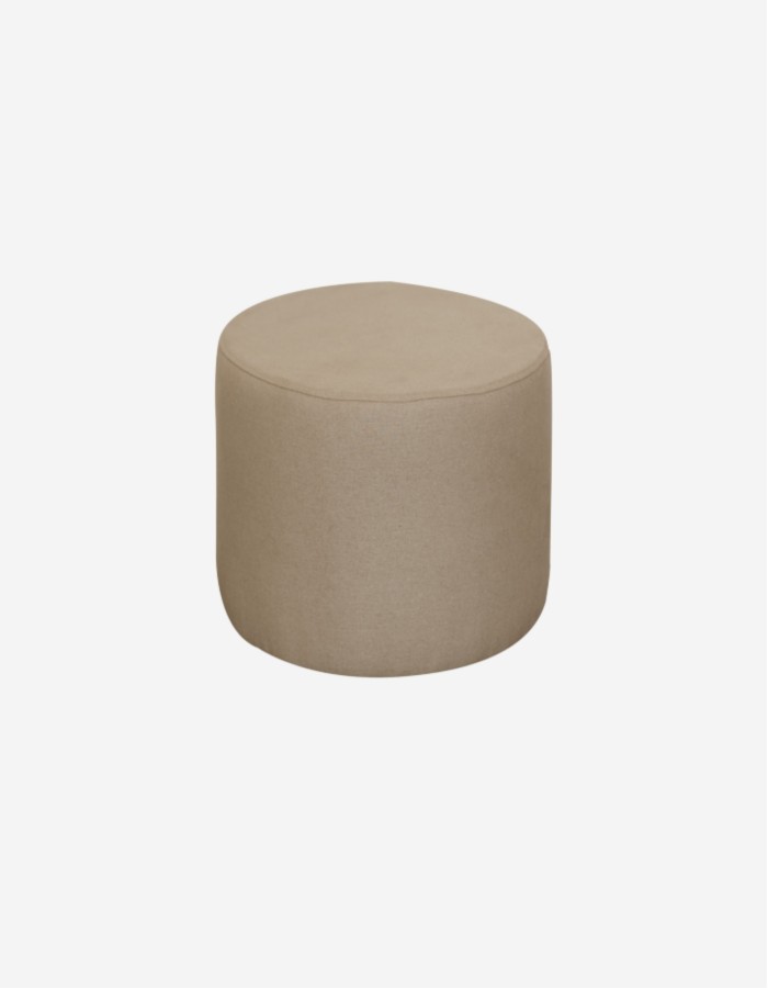 PUFF EN TONO TAUPE DE 44X42 CM