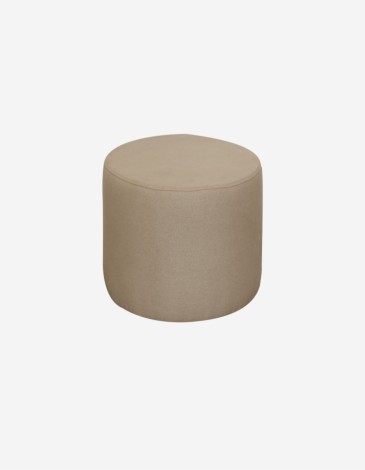 PUFF EN TONO TAUPE DE 44X42 CM