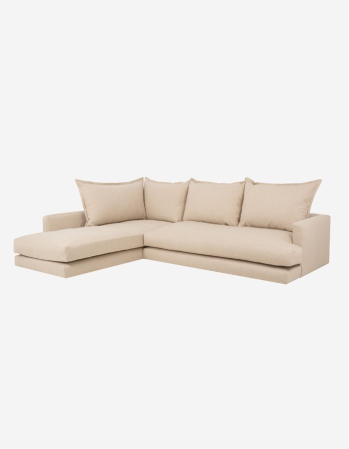 SOFÁ CON CHAISE LONGUE IZQUIERDO TONO BEIGE DE 325