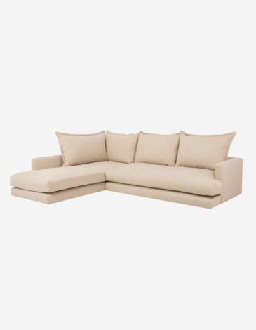 SOFÁ CON CHAISE LONGUE IZQUIERDO TONO BEIGE DE 325