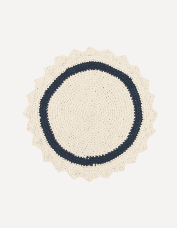 MANTEL INDIVIDUAL CROCHET AZUL MEDIANOCHE. 