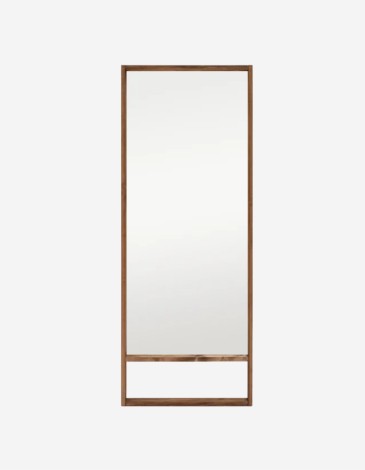 ESPEJO EFECTO MADERA MACIZA TONO ROBLE OSCURO 160X