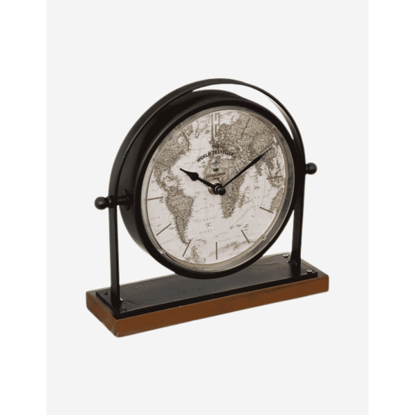 --RELOJ DE SOBREMESA "FLAVIA", METAL Y MAD